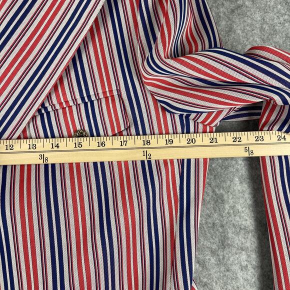 VTG Towncraft JC Penney Blazer Sport Coat Mens 42L Red Striped Gold Button 70s - Picture 7 of 15